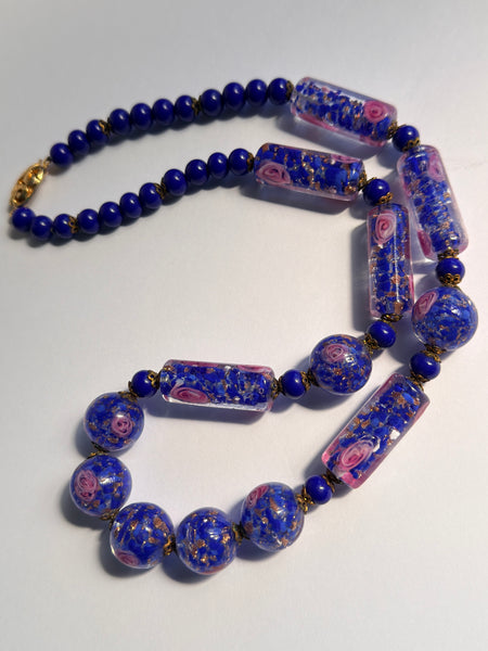Mid Century Vintage Murano Glass Bead Necklace