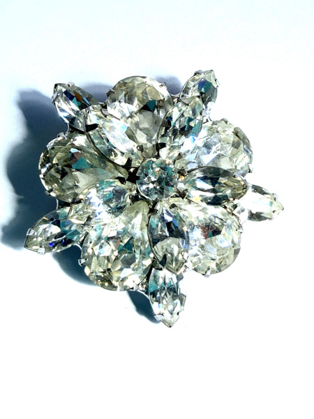 Marquise Vintage Rhinestone 60's Layered Brooch