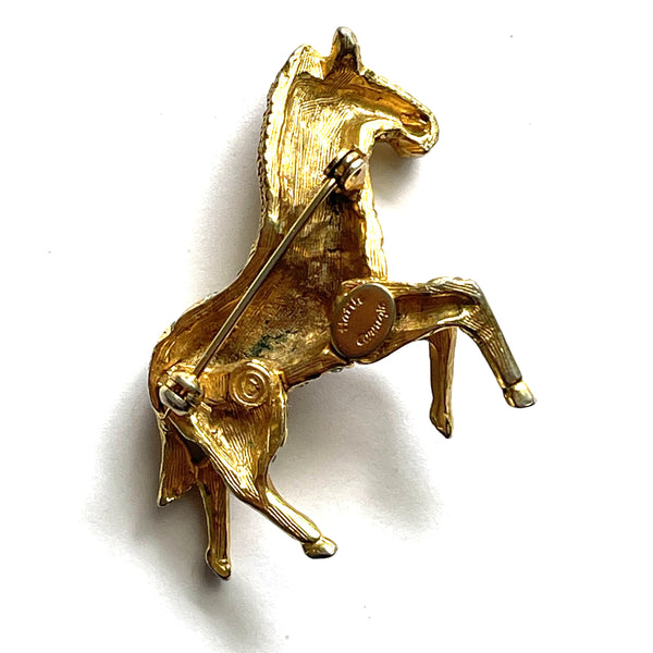 Hattie Carnegie Vintage Zebra Rhinestone Encrusted Brooch