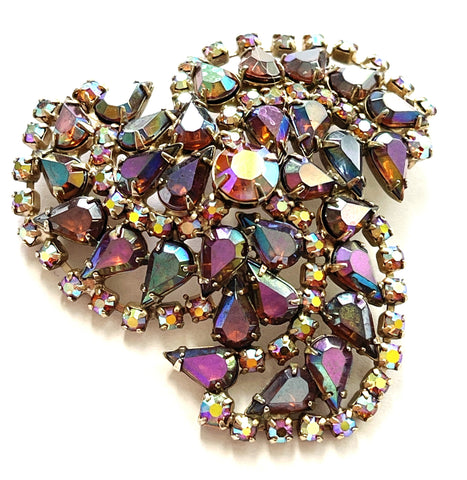 Aurora Borealis Vintage Rhinestone Brooch