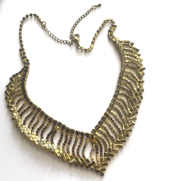 Rhinestone Aurora Borealis Cascading Choker Necklace