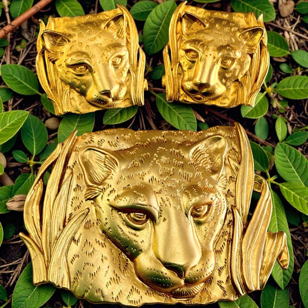JJ Jonette Leopard Brooch and Earrings 1986-JJ Jonette-Vintage Online