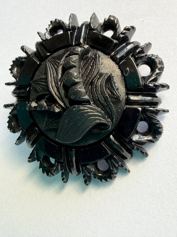 Jet ? Vintage Brooch-Vintageonline-Vintage Online