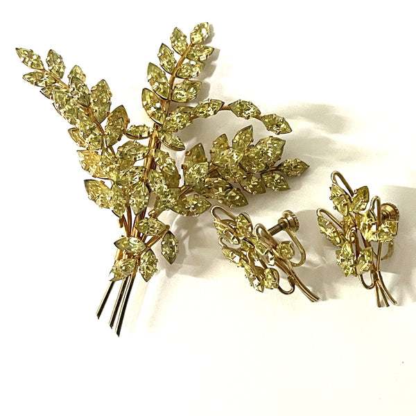 Jewel Crest by Donald Simpson Mid Century Brooch & Earrings-Jewel Crest-Vintage Online