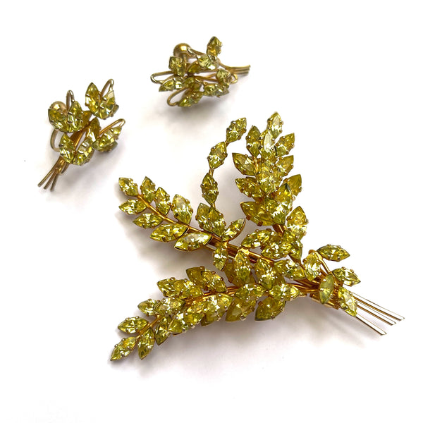 Jewel Crest by Donald Simpson Mid Century Brooch & Earrings-Jewel Crest-Vintage Online