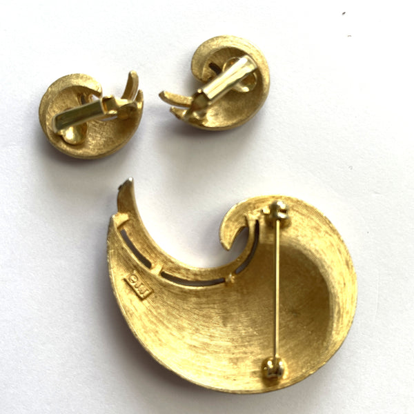 Jonette USA 1980's Brooch and Earrings-JJ Jonette Jewellery Company USA-Vintage Online