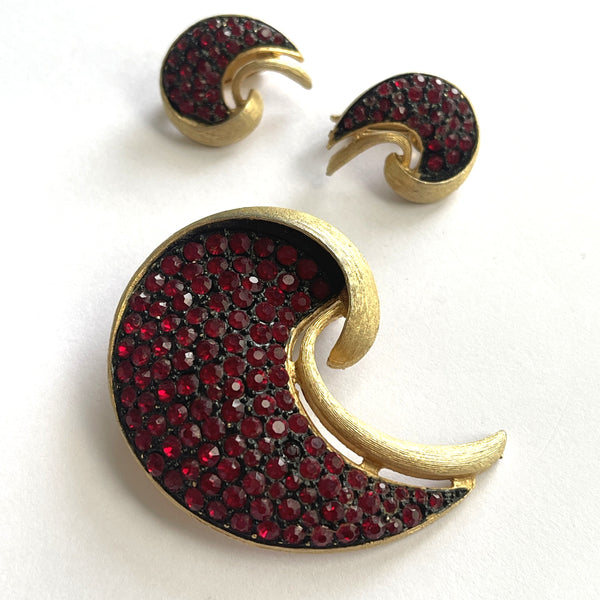 Jonette USA 1980's Brooch and Earrings-JJ Jonette Jewellery Company USA-Vintage Online