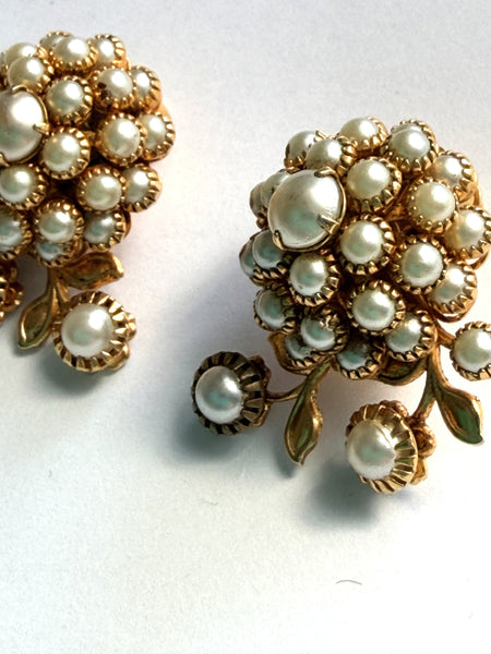 Judy Lee Vintage USA Mid Century Pearl Earrings-Vintage Online-Vintage Online