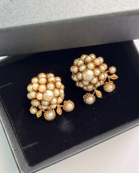 Judy Lee Vintage USA Mid Century Pearl Earrings-Vintage Online-Vintage Online