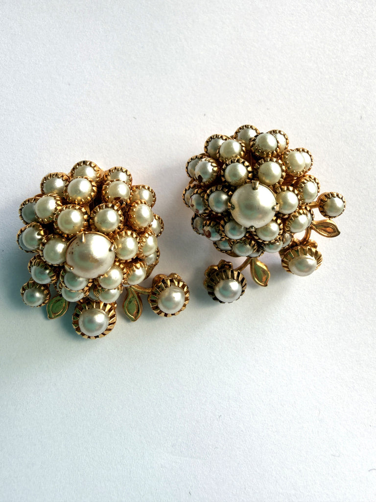 Judy Lee Vintage USA Mid Century Pearl Earrings-Vintage Online-Vintage Online