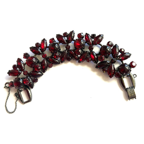 Juliana Glass Cabochon Rhinestone Vintage Bracelet-Juliana-Vintage Online