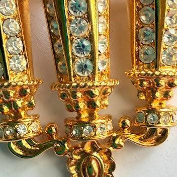 KJL Parisian Street Lamp Vintage Brooch Pendant-KENNETH JAY LANE-Vintage Online