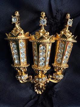 KJL Parisian Street Lamp Vintage Brooch Pendant-KENNETH JAY LANE-Vintage Online