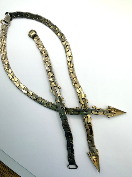 Kafin of New York Vintage Mid Century Snake Design Choker Necklace & Bracelet-KAFIN OF NEW YORK-Vintage Online