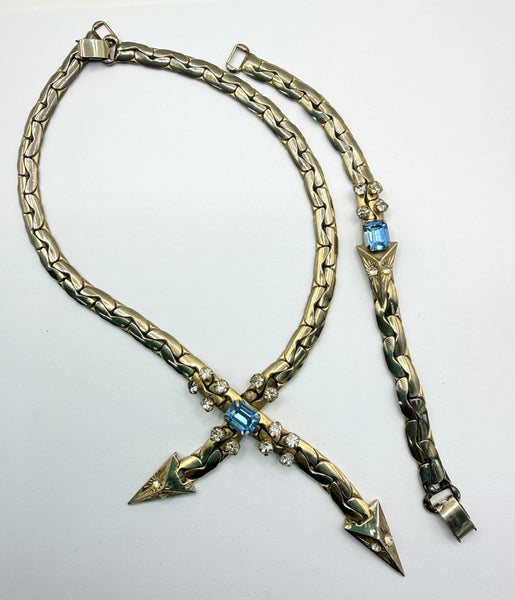 Kafin of New York Vintage Mid Century Snake Design Choker Necklace & Bracelet-KAFIN OF NEW YORK-Vintage Online