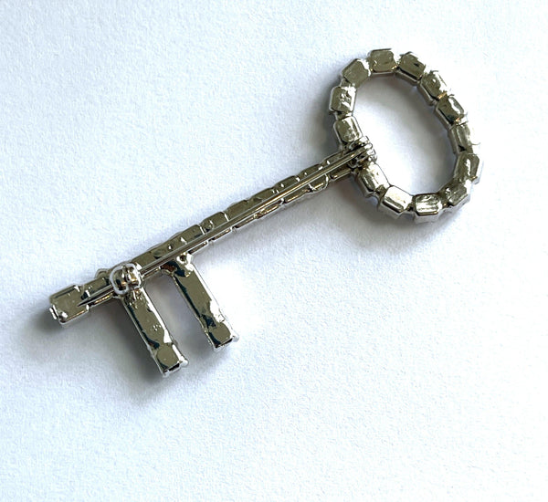 Key To My Heart Rhinestone Brooch-Vintageonline-Vintage Online