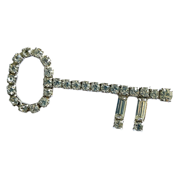 Key To My Heart Rhinestone Brooch-Vintageonline-Vintage Online