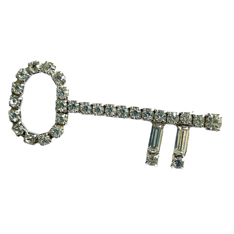 Key To My Heart Rhinestone Brooch-Vintageonline-Vintage Online