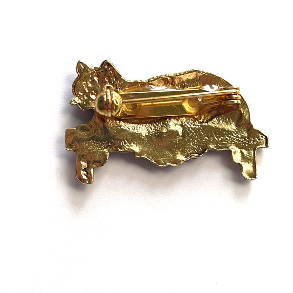 Kitty Cat on a Stool Brooch-Vintageonline-Vintage Online