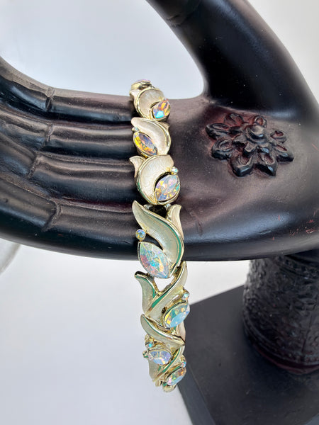 Kramer of New York Marquise Set Mid Century Aurora Borealis Bracelet-Kramer of New York-Vintage Online