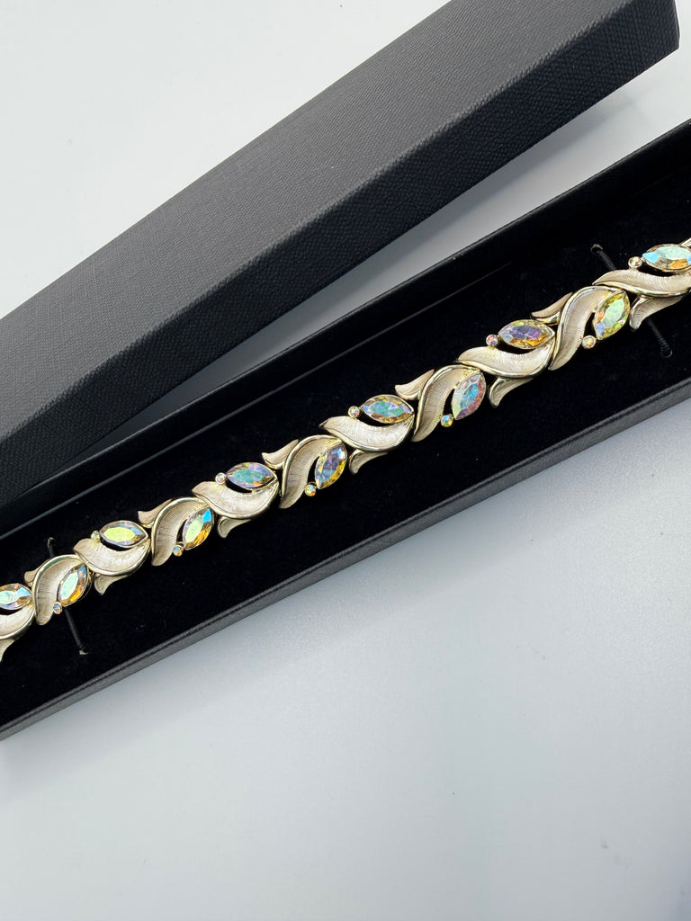 Kramer of New York Marquise Set Mid Century Aurora Borealis Bracelet-Kramer of New York-Vintage Online
