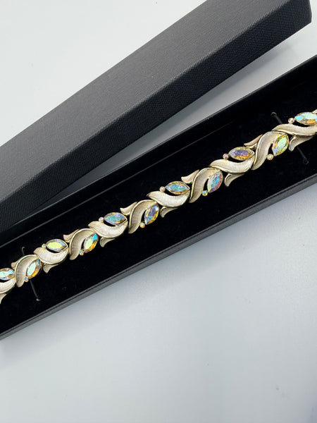 Kramer of New York Marquise Set Mid Century Aurora Borealis Bracelet-Kramer of New York-Vintage Online