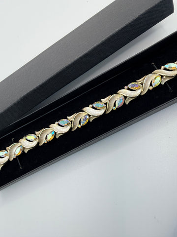 Kramer of New York Marquise Set Mid Century Aurora Borealis Bracelet-Kramer of New York-Vintage Online
