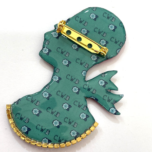 Lady Head 20's Style Hand Crafted Brooch, Cat Walk Designs UK-Cat Walk Designs UK-Vintage Online