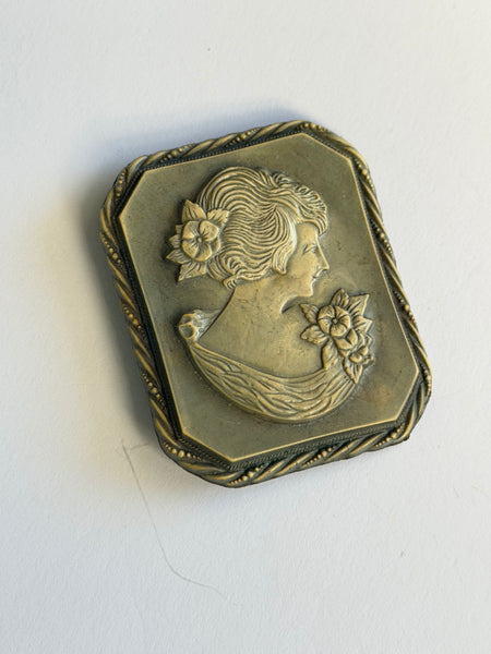Lady Head 60's Cameo Brooch-Vintageonline-Vintage Online