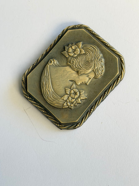 Lady Head 60's Cameo Brooch-Vintageonline-Vintage Online