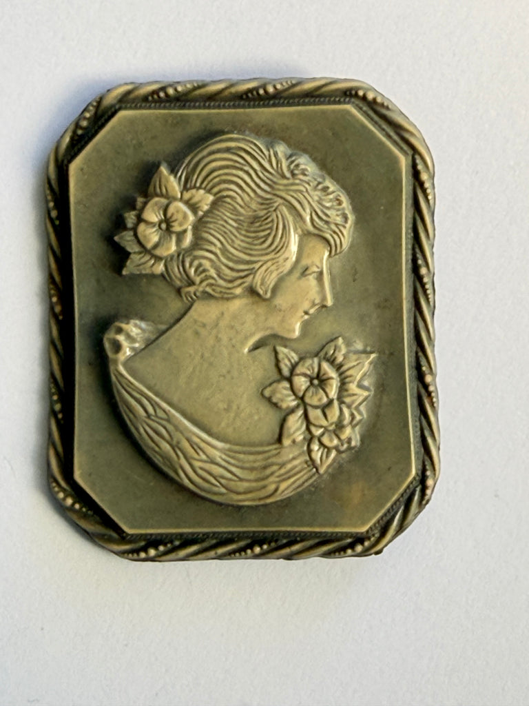 Lady Head 60's Cameo Brooch-Vintageonline-Vintage Online