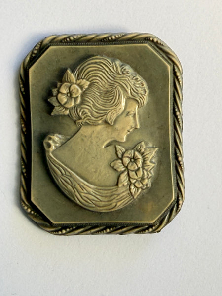 Lady Head 60's Cameo Brooch-Vintageonline-Vintage Online