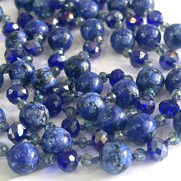 Lapis Lazuli Long Strand Necklace-Vintageonline-Vintage Online
