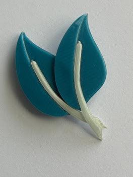 Lea Stein Twin Leaf Vintage Brooch-Lea Stein-Vintage Online