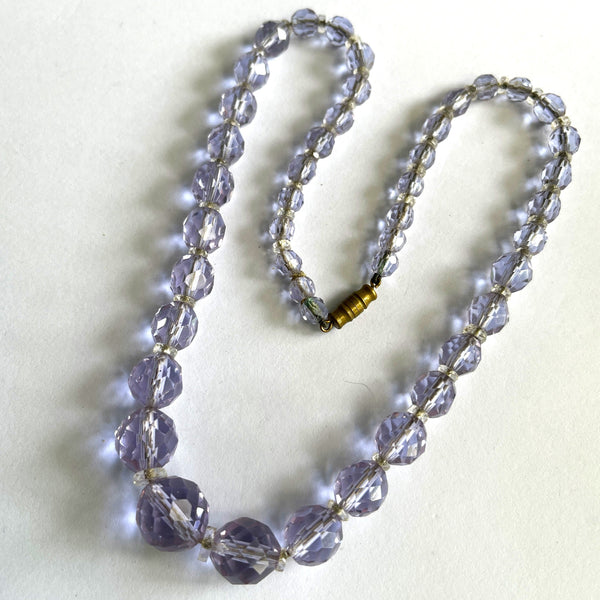 Lilac Crystal Vintage Bead 1950's Necklace-Vintageonline.-Vintage Online