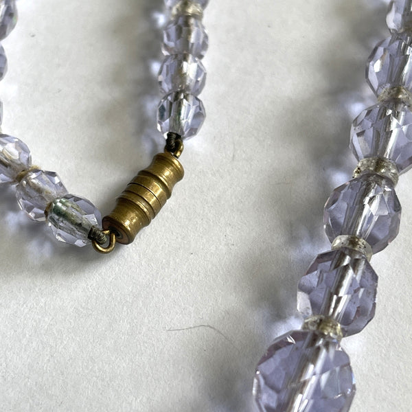 Lilac Crystal Vintage Bead 1950's Necklace-Vintageonline.-Vintage Online