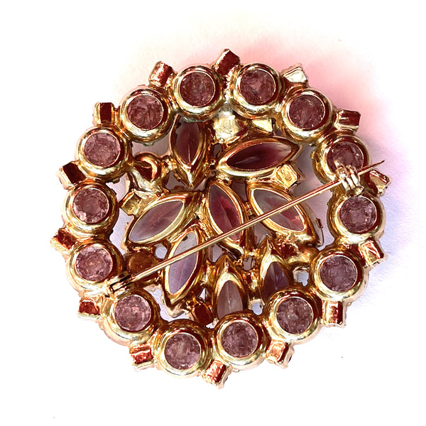 Lilac Rhinestone Vintage Brooch-Vintageonline-Vintage Online