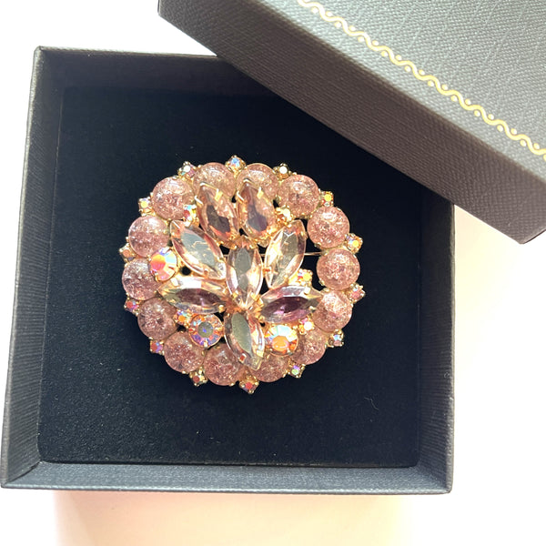 Lilac Rhinestone Vintage Brooch-Vintageonline-Vintage Online