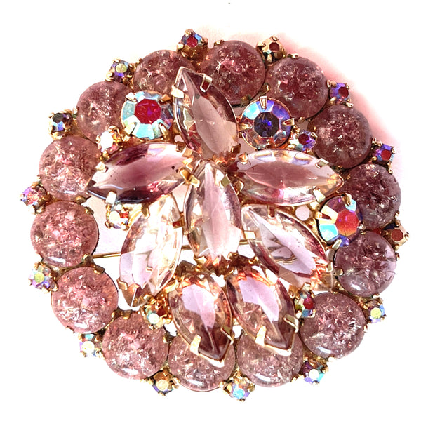 Lilac Rhinestone Vintage Brooch-Vintageonline-Vintage Online