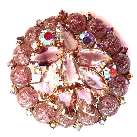 Lilac Rhinestone Vintage Brooch-Vintageonline-Vintage Online