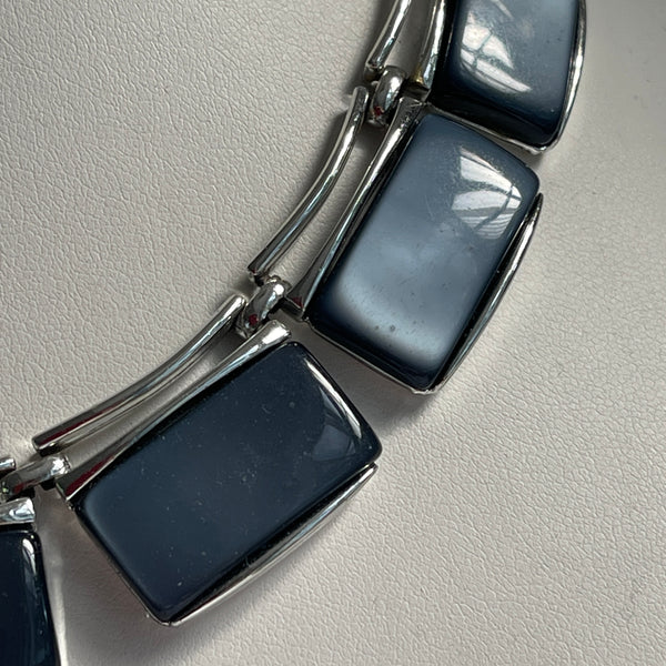 Lisner Vintage 1950's Thermoset Lucite Grey Collar Necklace-Lisner-Vintage Online