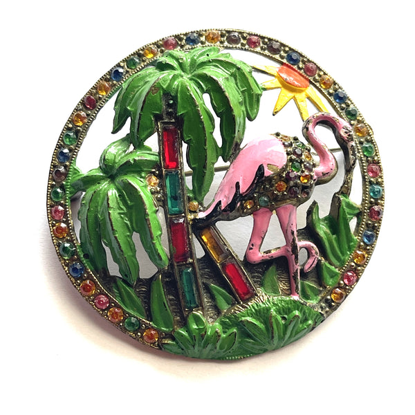 Little Nemo USA Flamingo Vintage Brooch 1940's-Little Nemo USA-Vintage Online