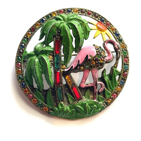 Little Nemo USA Flamingo Vintage Brooch 1940's-Little Nemo USA-Vintage Online