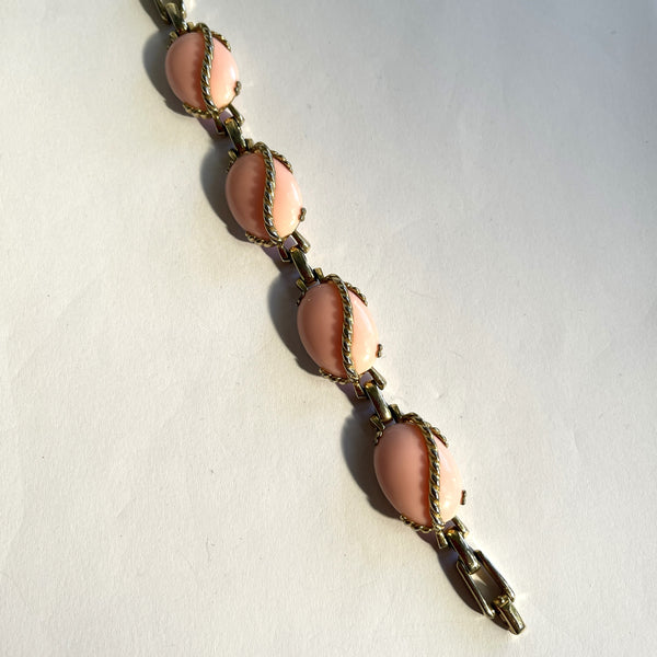 Lucite Mid Century 50's Pink Bracelet-Vintageonline-Vintage Online