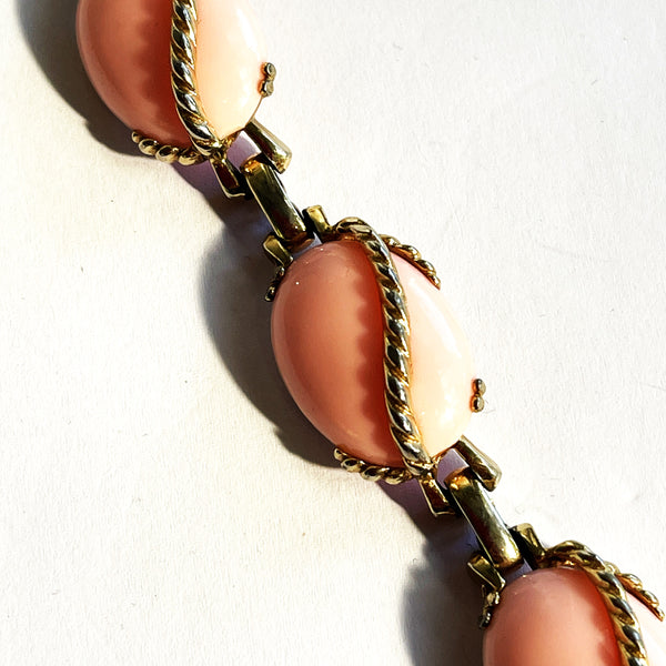 Lucite Mid Century 50's Pink Bracelet-Vintageonline-Vintage Online