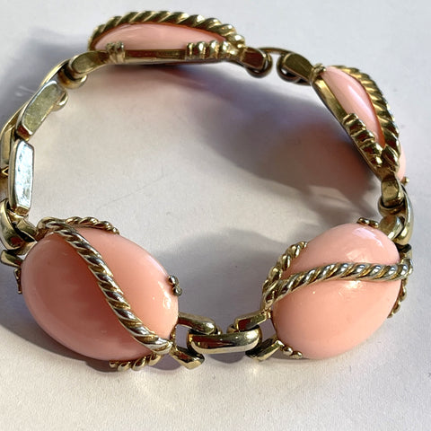 Lucite Mid Century 50's Pink Bracelet-Vintageonline-Vintage Online