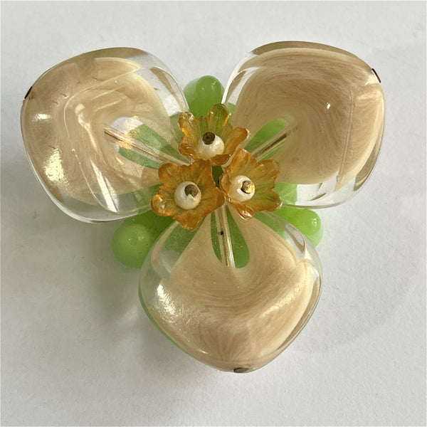 Lucite Vintage Flower Head Brooch USA-Vintageonline-Vintage Online