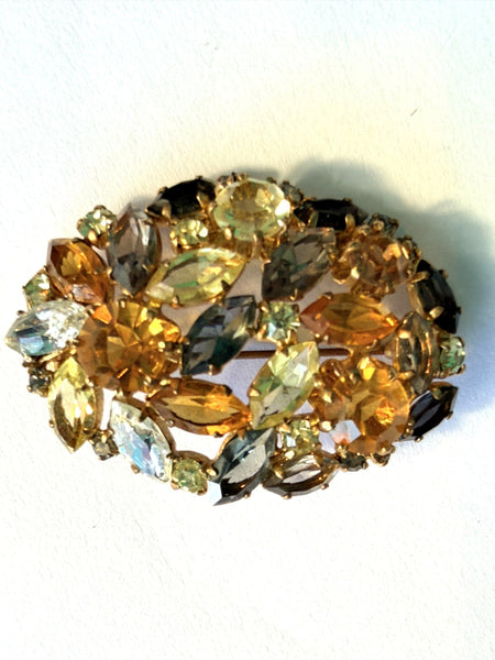 Made in Austria Vintage Rhinestone Brooch & Earrings-AUSTRIA-Vintage Online
