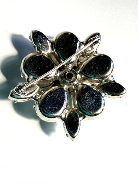 Marquise Vintage Rhinestone 60's Layered Brooch-Vintage Online-Vintage Online
