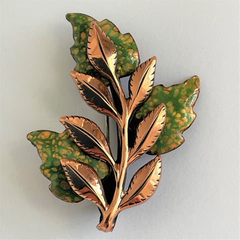 Matisse Renoir Mid Century Enamel and Copper Brooch-Matisse-Renoir USA-Vintage Online